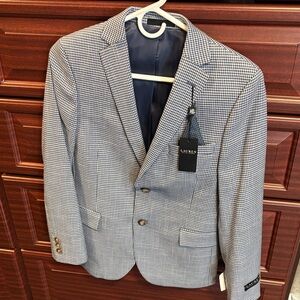 Ralph Lauren Blue Label Houndstooth Blazer - Gray and blue